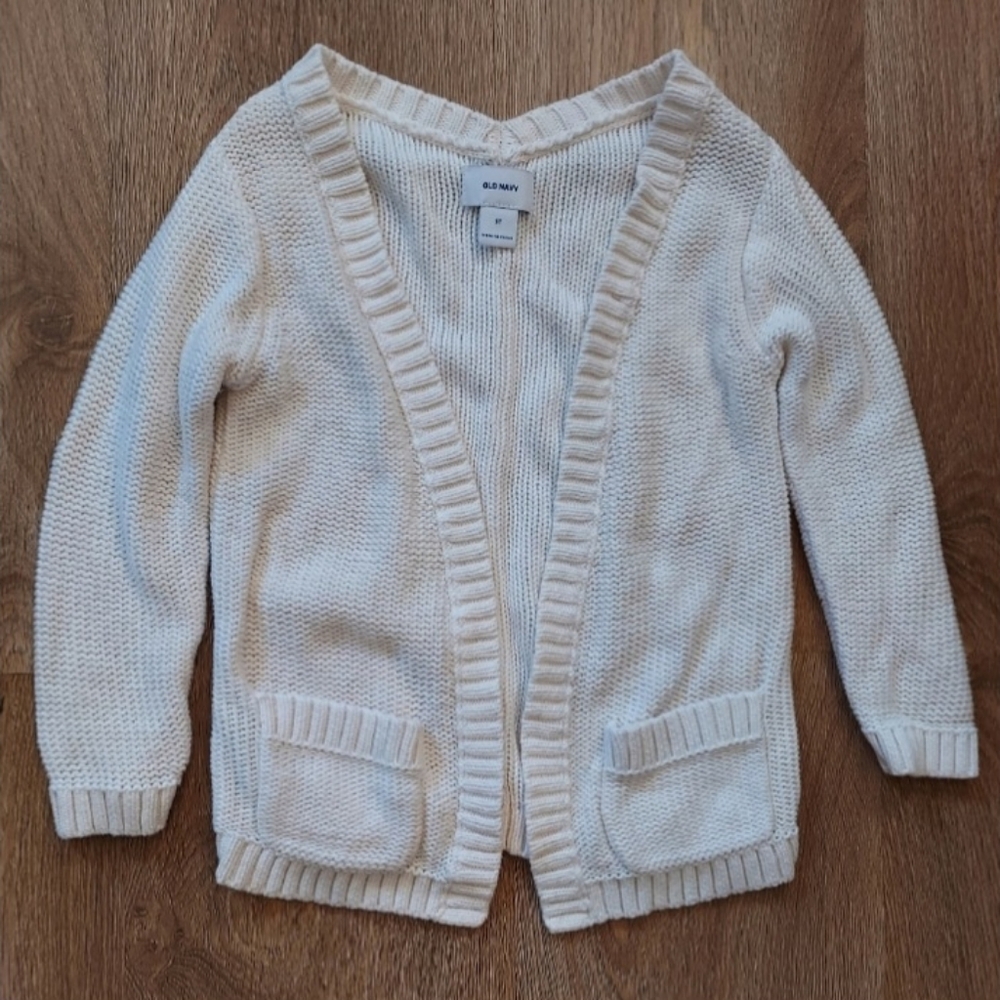 Old Navy Cream Knit Cardigan Sweater size 5T